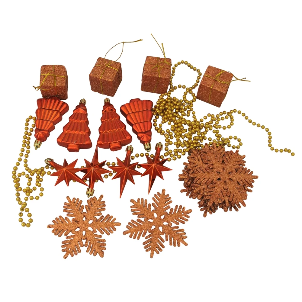 Northlight 125-Piece Burnt Orange Shatterproof 4-Finish Christmas Ornaments 5 Northlight 125-Piece Burnt Orange Shatterproof 4-Finish Christmas Ornaments - Image 3