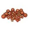 Northlight 125-Piece Burnt Orange Shatterproof 4-Finish Christmas Ornaments