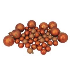 Northlight 125-Piece Burnt Orange Shatterproof 4-Finish Christmas Ornaments