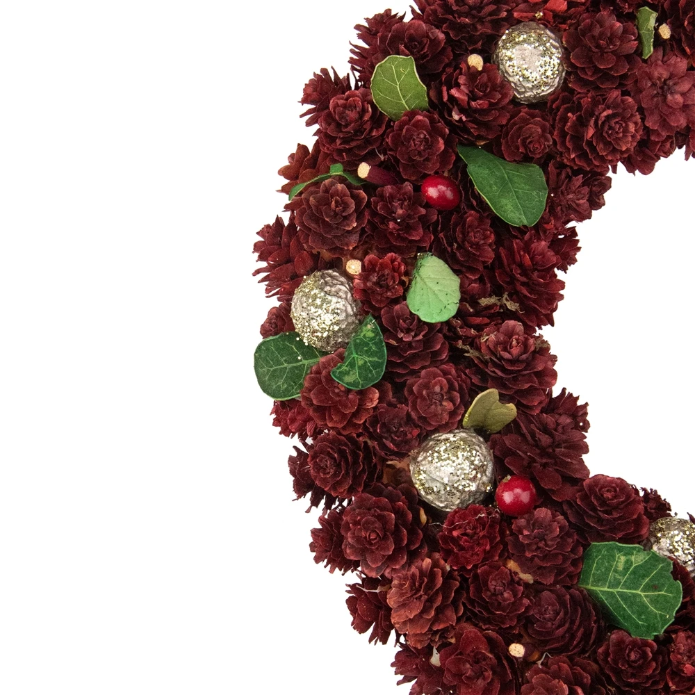 Northlight 12-in Red Pine Cone And Berry Artificial Christmas Wreath 5 Northlight 12-in Red Pine Cone And Berry Artificial Christmas Wreath - Image 3
