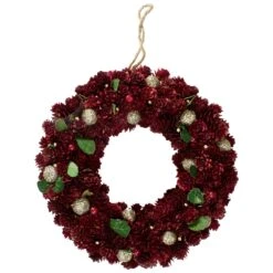 Northlight 12-in Red Pine Cone And Berry Artificial Christmas Wreath