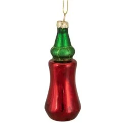 Northlight 4-in Red And Green Glass Bottle Of Hot Sauce Christmas Ornament -Northlight Sales Store 331054685 AlternateImage4