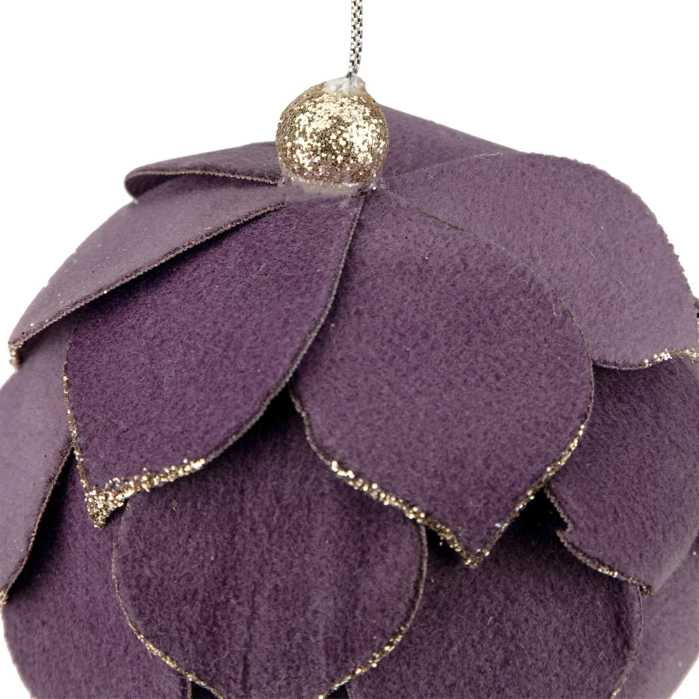 Northlight 7-in Purple Flower Glitter Petal Shatterproof Ball Christmas Ornament 4 Northlight 7-in Purple Flower Glitter Petal Shatterproof Ball Christmas Ornament - Image 2
