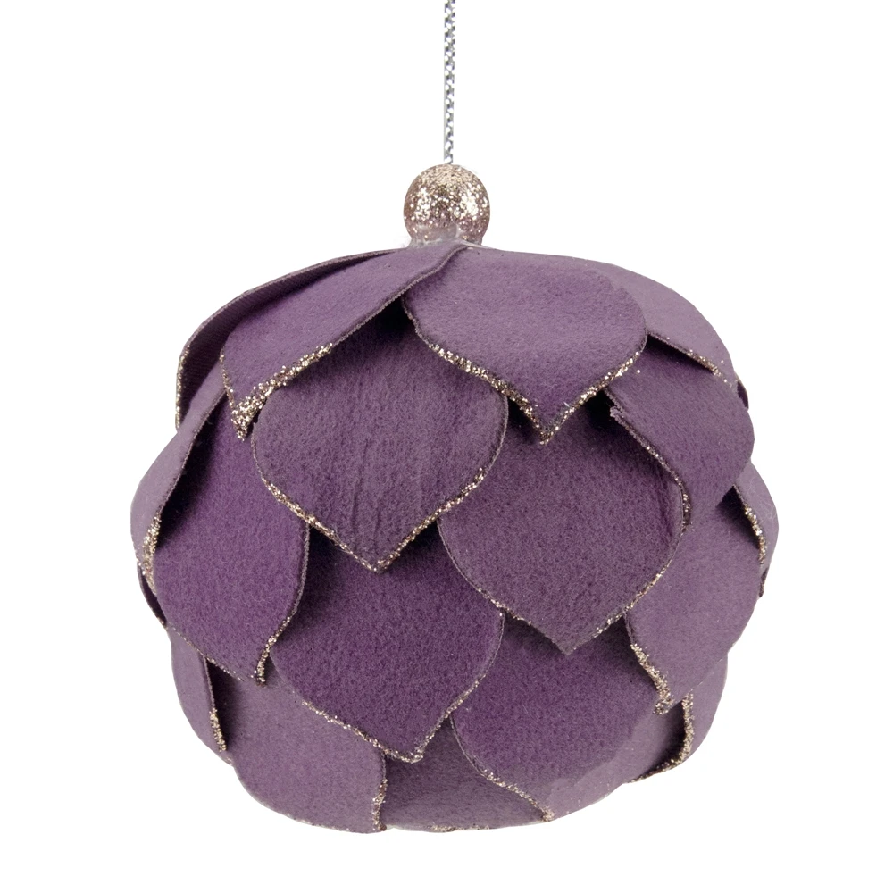 Northlight 7-in Purple Flower Glitter Petal Shatterproof Ball Christmas Ornament 3 Northlight 7-in Purple Flower Glitter Petal Shatterproof Ball Christmas Ornament