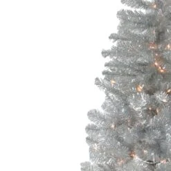 Northlight 4.5-ft Pre-Lit Silver Metallic Tinsel Artificial Christmas Tree -Northlight Sales Store 331054704 AlternateImage3