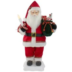Northlight 24-in Animated Santa Claus With Lighted Candle Musical Christmas Figure