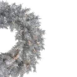 Northlight 24-in Silver Tinsel Artificial Christmas Wreath - Clear Lights 8 Northlight 24-in Silver Tinsel Artificial Christmas Wreath - Clear Lights -Northlight Sales Store 331054730 AlternateImage2