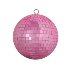 Northlight Bubblegum Pink Mirrored Glass Disco Ball Christmas Ornament 8-in