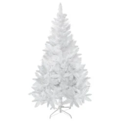 HomCom 5-ft Leg Base Pine Full White Artificial Christmas Tree