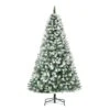 HomCom 6-ft Leg Base Pine Full Flocked Green Artificial Christmas Tree -Northlight Sales Store 331058290 MainImage 001