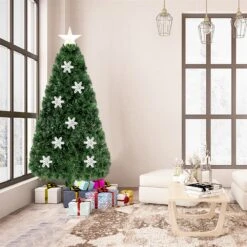 Costway 5-ft Pre-Lit Fibre Optic Artificial Christmas Tree With Multicolour Lights Snowflakes -Northlight Sales Store 331059989 AlternateImage4