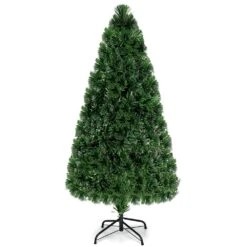 Costway 5-ft Pre-Lit Fibre Optic Artificial PVC Christmas Tree With Metal Stand -Northlight Sales Store 331060001 AlternateImage4