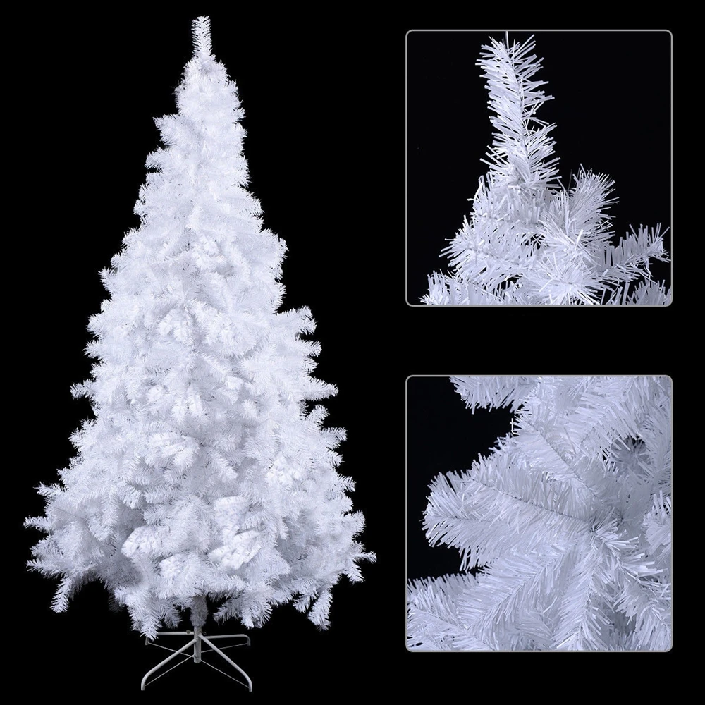 Costway 6-ft Artificial PVC Christmas Tree With Metal Stand Indoor/Outdoor Décor White 5 Costway 6-ft Artificial PVC Christmas Tree With Metal Stand Indoor/Outdoor Décor White - Image 3