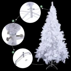 Costway 6-ft Artificial PVC Christmas Tree With Metal Stand Indoor/Outdoor Décor White 10 Costway 6-ft Artificial PVC Christmas Tree With Metal Stand Indoor/Outdoor Décor White -Northlight Sales Store 331060006 AlternateImage3