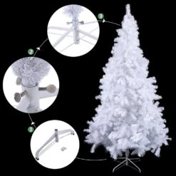 Costway 7-ft Artificial PVC Christmas Tree With Stand Holiday Season Indoor/Outdoor White 9 Costway 7-ft Artificial PVC Christmas Tree With Stand Holiday Season Indoor/Outdoor White -Northlight Sales Store 331060013 AlternateImage2