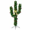Costway 6-ft Pre-Lit Cactus Artificial Christmas Tree With LED Lights And Ball Ornaments -Northlight Sales Store 331060015 MainImage 001
