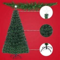 Costway 7-ft Pre-Lit Fibre Optic Artificial Christmas Tree With 280 LED Lights And Top Star -Northlight Sales Store 331060035 AlternateImage3