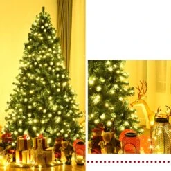 Costway 7.5-ft Pre-Lit Hinged PVC Artificial Christmas Tree With 400 LED Lights And Stand New -Northlight Sales Store 331060046 AlternateImage4