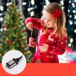 Costway 3-ft Pre-Lit Christmas Entrance Tree In Urn With 40 LED Light Red Berries Pine Cone -Northlight Sales Store 331060051 AlternateImage2