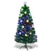 Costway 4-ft Pre-Lit Fibre Optic Artificial Christmas Tree With Lights Snowflakes