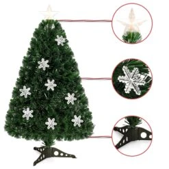 Costway 3-ft Pre-Lit Fibre Optic Artificial Christmas Tree With Multicolour Lights Snowflakes 9 Costway 3-ft Pre-Lit Fibre Optic Artificial Christmas Tree With Multicolour Lights Snowflakes -Northlight Sales Store 331060066 AlternateImage2