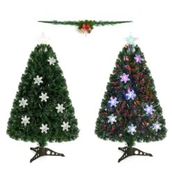Costway 3-ft Pre-Lit Fibre Optic Artificial Christmas Tree With Multicolour Lights Snowflakes 10 Costway 3-ft Pre-Lit Fibre Optic Artificial Christmas Tree With Multicolour Lights Snowflakes -Northlight Sales Store 331060066 AlternateImage3