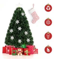 Costway 3-ft Pre-Lit Fibre Optic Artificial Christmas Tree With Multicolour Lights Snowflakes 11 Costway 3-ft Pre-Lit Fibre Optic Artificial Christmas Tree With Multicolour Lights Snowflakes -Northlight Sales Store 331060066 AlternateImage4