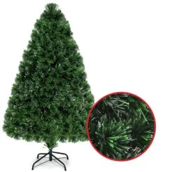 Costway 4-ft Pre-Lit Fibre Optic Artificial PVC Christmas Tree With Metal Stand -Northlight Sales Store 331060068 AlternateImage4