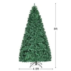 Costway 8-ft Pre-Lit Hinged PVC Artificial Christmas Tree With 430 LED Lights And Stand Green -Northlight Sales Store 331060071 AlternateImage1