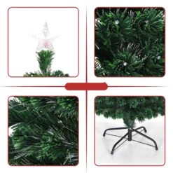 Costway 5-ft Pre-Lit Artificial Christmas Tree Fibre Optic With Multicolour LED Lights And Stand -Northlight Sales Store 331060081 AlternateImage3