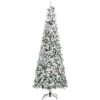 HOMCOM 9-ft Snow Flocked Pencil Artificial Christmas Tree - Auto Open -Northlight Sales Store 331061750 MainImage 001