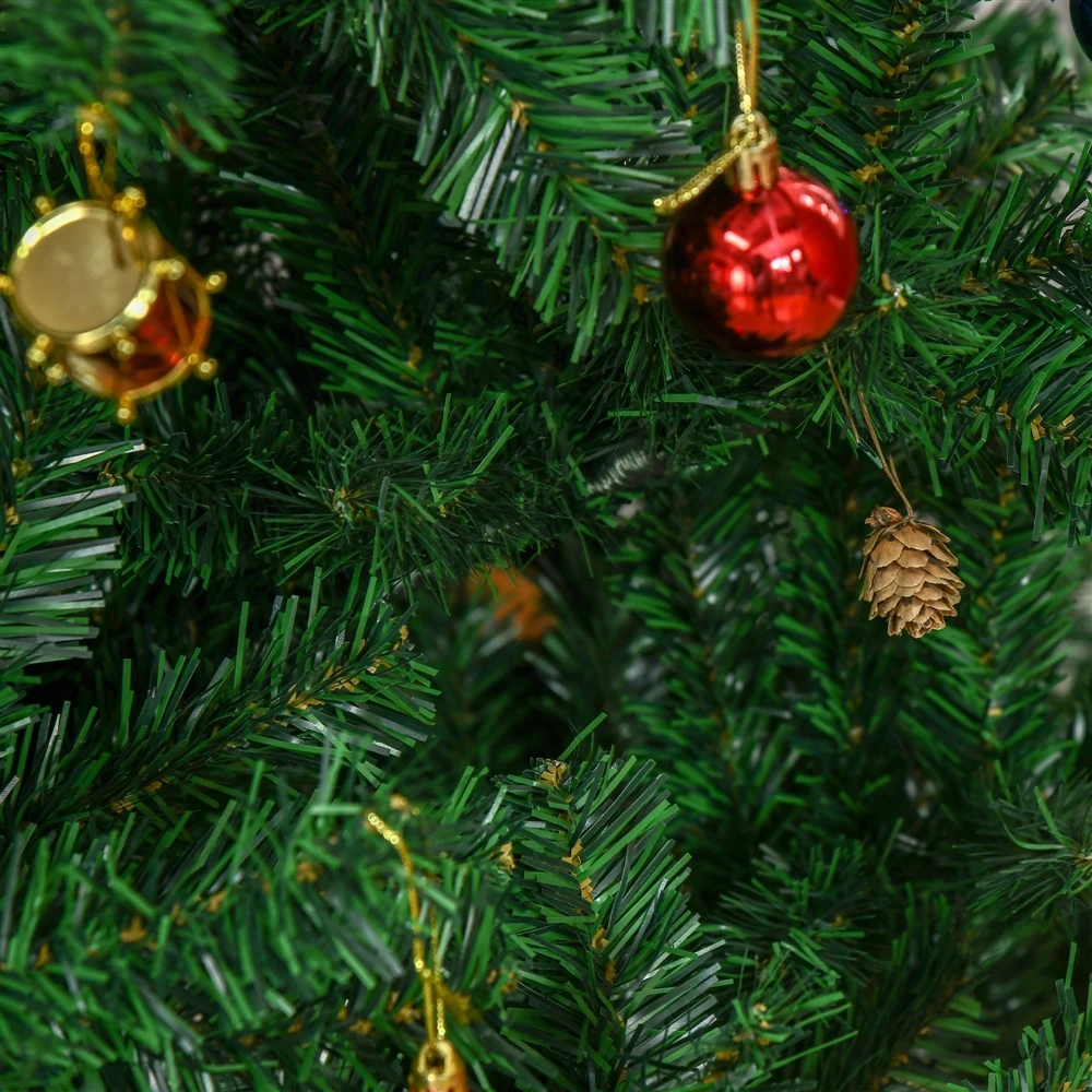 HOMCOM 7-ft Indoor Christmas Tree With Fireproof Leaf And Metal Stand 6 HOMCOM 7-ft Indoor Christmas Tree With Fireproof Leaf And Metal Stand - Image 4