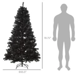 HOMCOM 6-ft Artificial Christmas Tree Home Decoration With Automatic Open - Black 9 HOMCOM 6-ft Artificial Christmas Tree Home Decoration With Automatic Open - Black -Northlight Sales Store 331061759 AlternateImage2