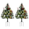 HOMCOM 2-ft Outdoor Artificial Christmas Tree With LED Light - Pack Of 2 -Northlight Sales Store 331061762 MainImage 001