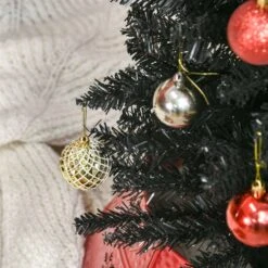 HOMCOM 6-ft Slim Artificial Christmas Tree - Black -Northlight Sales Store 331061763 AlternateImage4