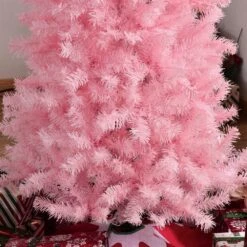 HOMCOM 7-ft Artificial Christmas Tree Xmas Holiday Pencil Tree Home - Pink -Northlight Sales Store 331061774 AlternateImage3