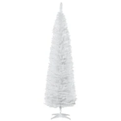HOMCOM 7-ft Slim Artificial Christmas Tree - White