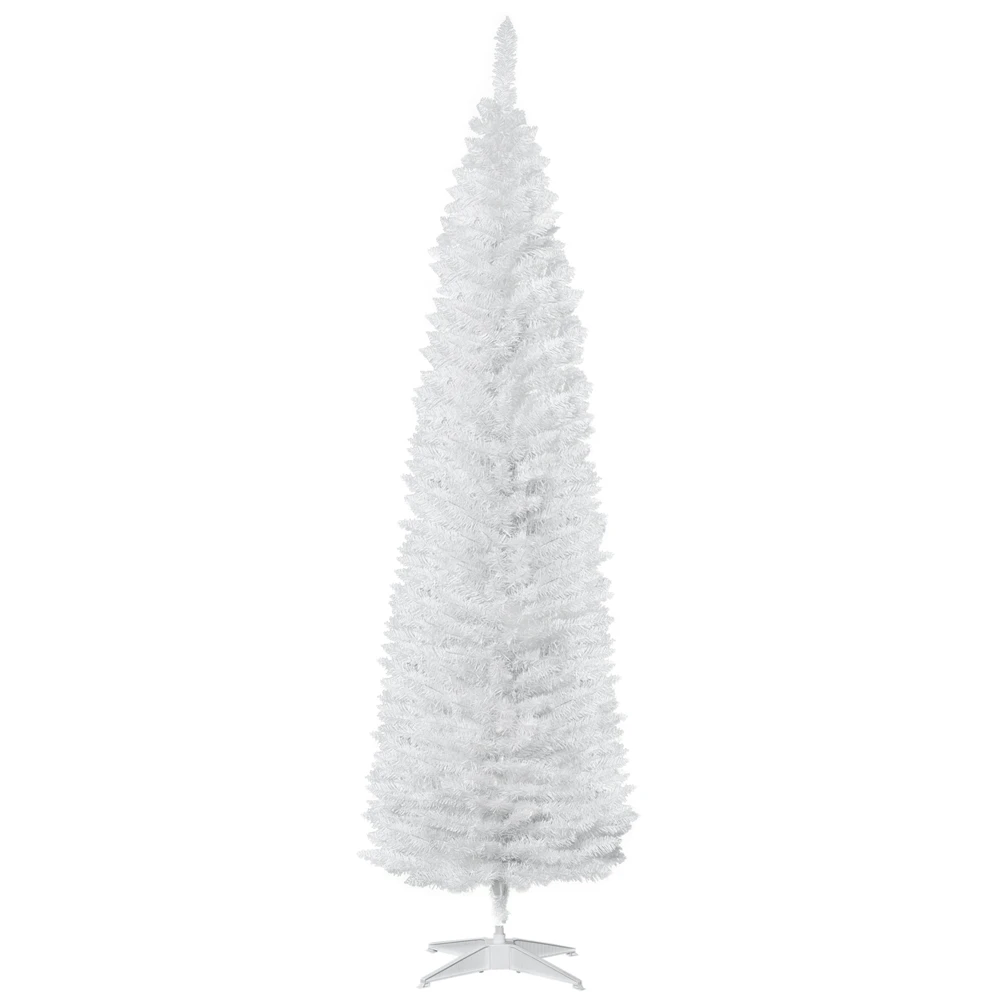 HOMCOM 7-ft Slim Artificial Christmas Tree - White 3 HOMCOM 7-ft Slim Artificial Christmas Tree - White