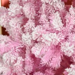 HomCom 9-ft Leg Base Flocked Pink Artificial Christmas Tree -Northlight Sales Store 331063415 AlternateImage4