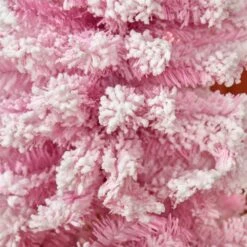 HomCom 6-ft Leg Base Flocked Pink Artificial Christmas Tree -Northlight Sales Store 331063424 AlternateImage4