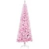 HomCom 6-ft Leg Base Flocked Pink Artificial Christmas Tree