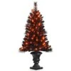 Costway 4-ft Pre-Lit Black Christmas Entrances Tree Potted Xmas With 100 Orange LED Lights -Northlight Sales Store 331065158 MainImage 001