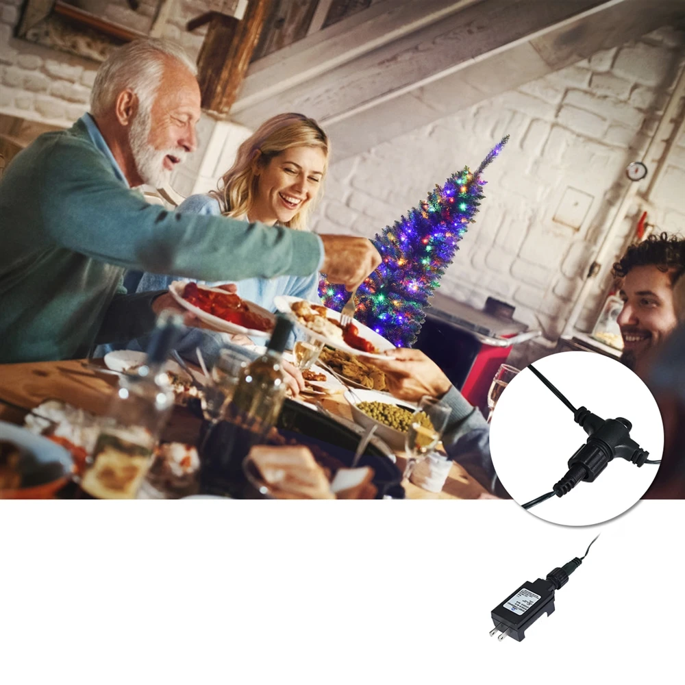 Costway 4.5-ft Pre-Lit Hinged Artificial Fir Pencil Christmas Tree With 150 Multicolour Light 6 Costway 4.5-ft Pre-Lit Hinged Artificial Fir Pencil Christmas Tree With 150 Multicolour Light - Image 4