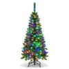 Costway 4.5-ft Pre-Lit Hinged Artificial Fir Pencil Christmas Tree With 150 Multicolour Light -Northlight Sales Store 331065166 MainImage 001