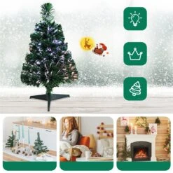 Costway 2-ft Pre-Lit Fibre Optic PVC Artificial Christmas Tree Tabletop With Stand -Northlight Sales Store 331065172 AlternateImage3