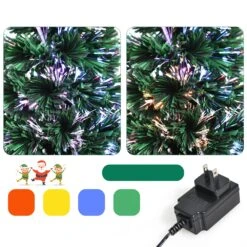 Costway 2-ft Pre-Lit Fibre Optic PVC Artificial Christmas Tree Tabletop With Stand -Northlight Sales Store 331065172 AlternateImage4