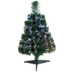 Costway 2-ft Pre-Lit Fibre Optic PVC Artificial Christmas Tree Tabletop With Stand