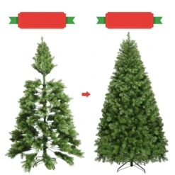 Costway 8-ft Pre-Lit Artificial PVC Christmas Tree Spruce Hinged With 880 LED Lights And Stand -Northlight Sales Store 331065173 AlternateImage2
