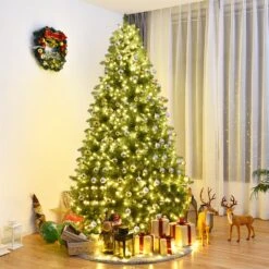 Costway 8-ft Pre-Lit Artificial PVC Christmas Tree Spruce Hinged With 880 LED Lights And Stand -Northlight Sales Store 331065173 AlternateImage4