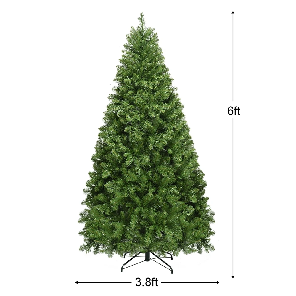 Costway 6-ft Pre-Lit Artificial PVC Christmas Tree Spruce Hinged With 560 LED Lights Stand 4 Costway 6-ft Pre-Lit Artificial PVC Christmas Tree Spruce Hinged With 560 LED Lights Stand - Image 2